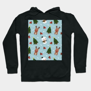 tree, reindeer, snowman, holidays, christmas Hoodie